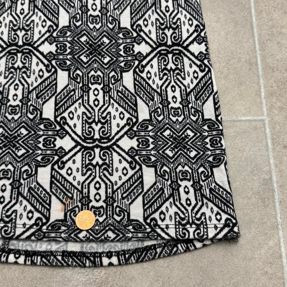 Summer Boho style black & white geometric pattern maxi dress tie back size small - Picture 5 of 7